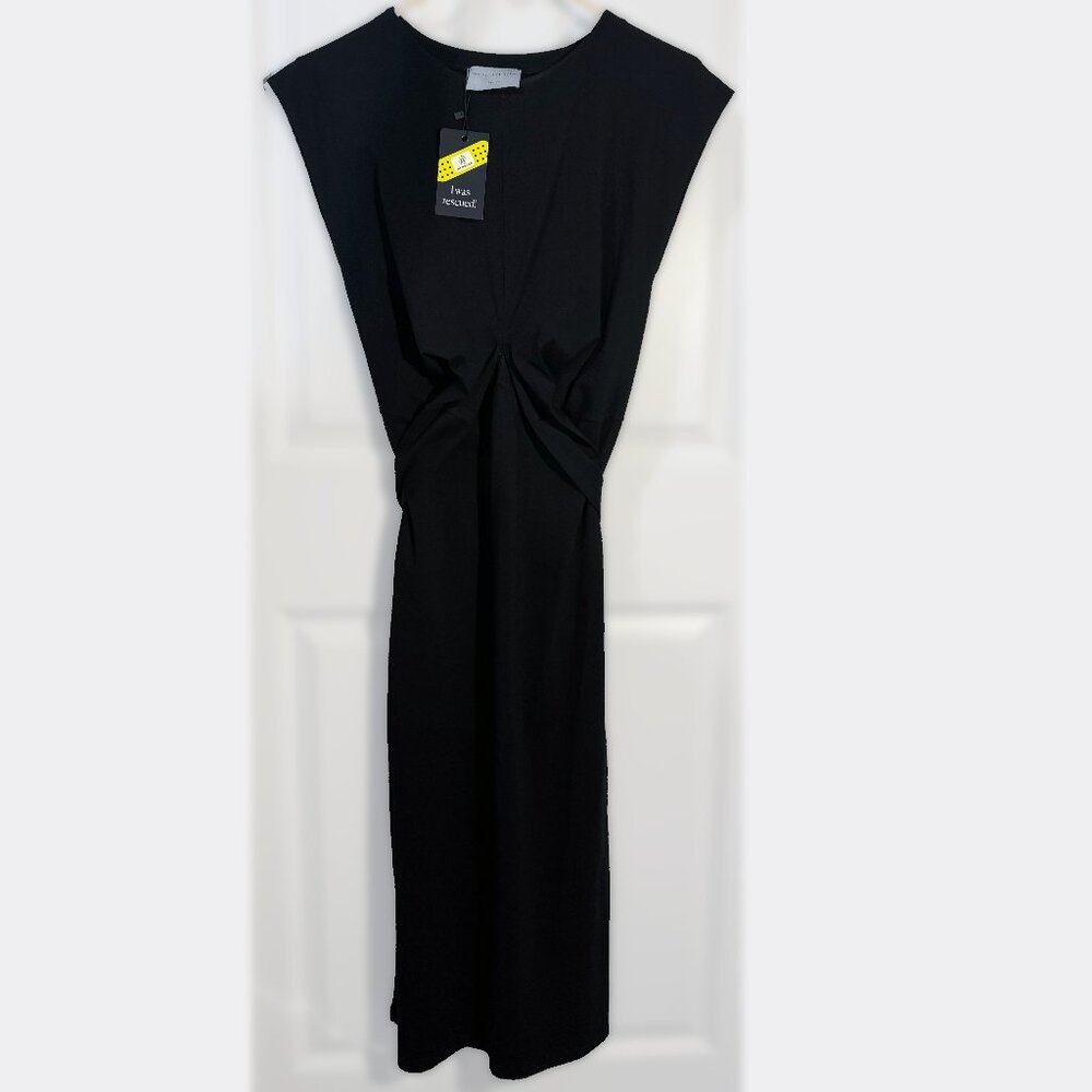 Modern citizen dress fei front tie black midi